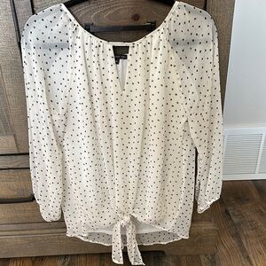 West Kei Ivory Blouse with Black Speckles